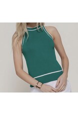 Contrast Stripe Halter Neck Sweater