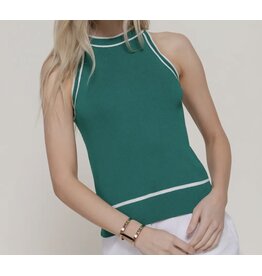 Contrast Stripe Halter Neck Sweater