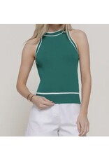 Contrast Stripe Halter Neck Sweater