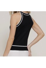 Contrast Stripe Halter Neck Sweater