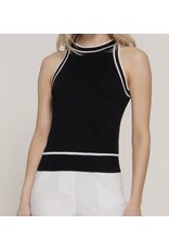 Contrast Stripe Halter Neck Sweater