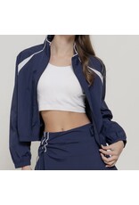Navy/White Piping Zip-Up Jacket