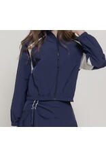 Navy/White Piping Zip-Up Jacket