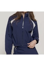 Navy/White Piping Zip-Up Jacket
