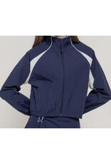 Navy/White Piping Zip-Up Jacket