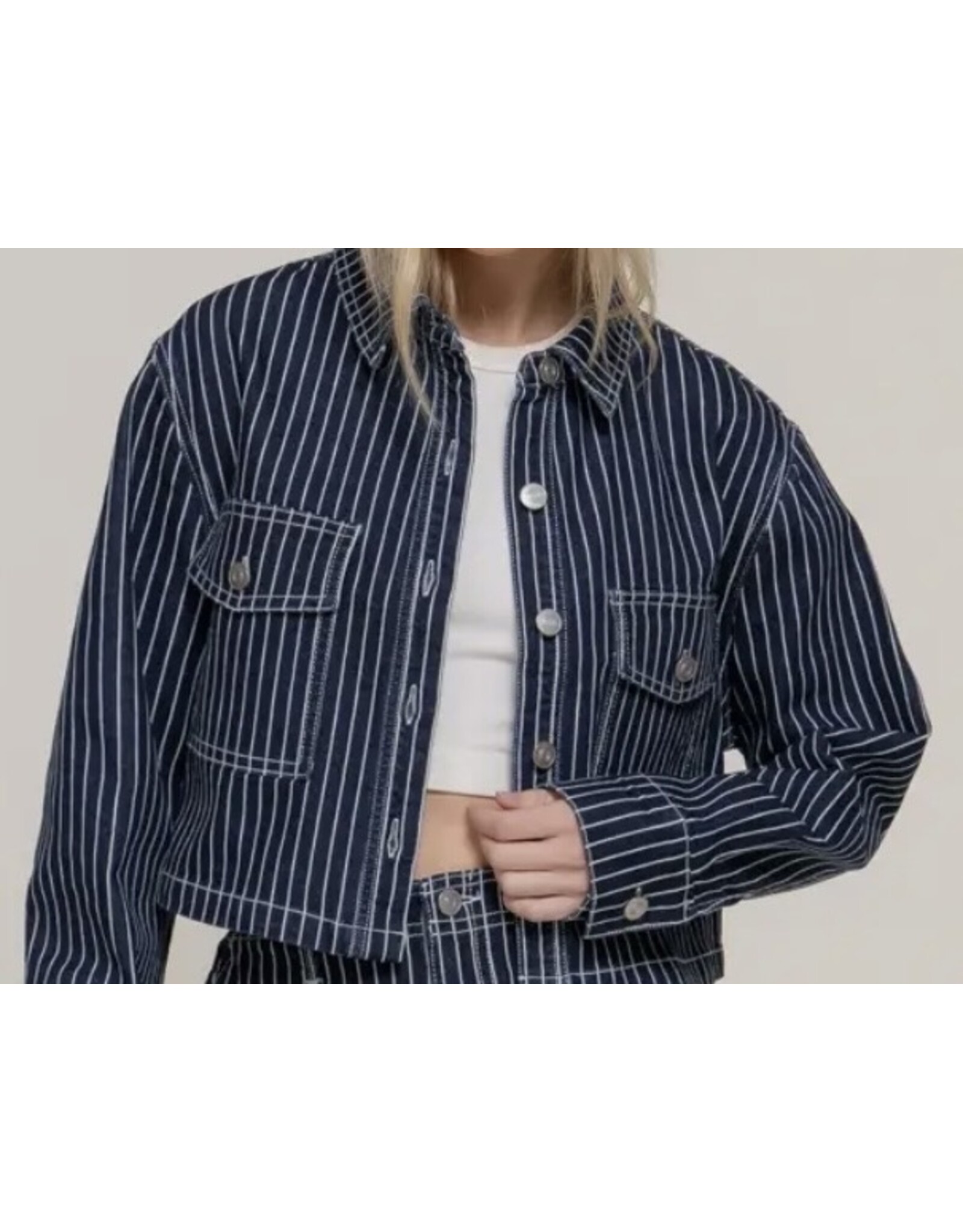 Denim Stripe Short Jacket