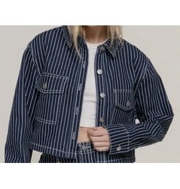 Denim Stripe Short Jacket