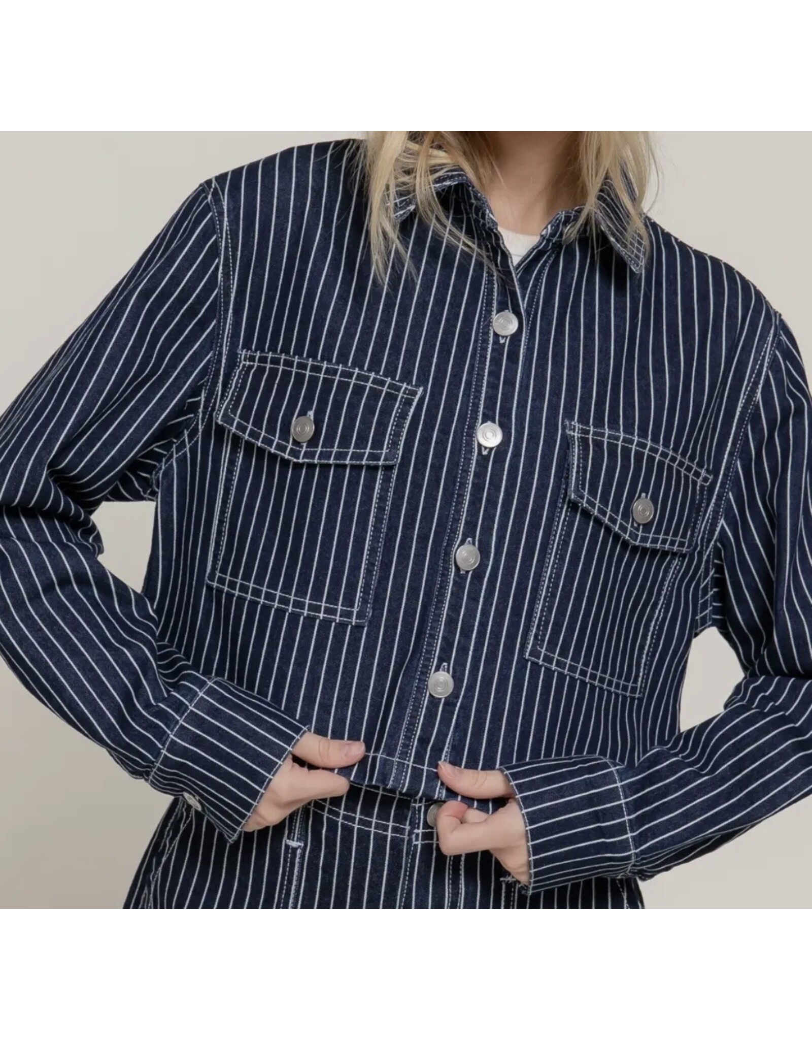 Denim Stripe Short Jacket
