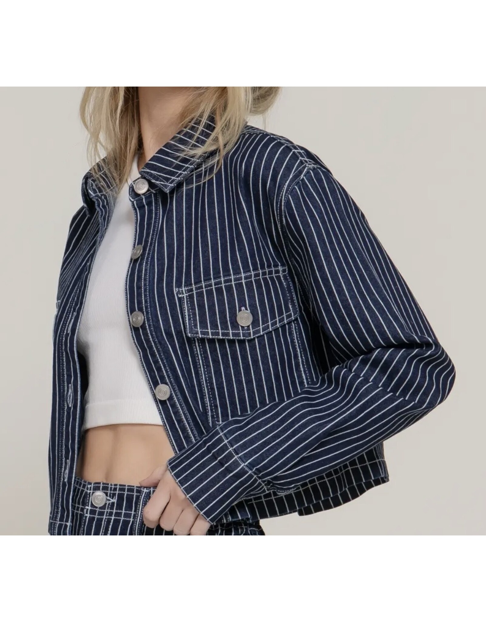 Denim Stripe Short Jacket