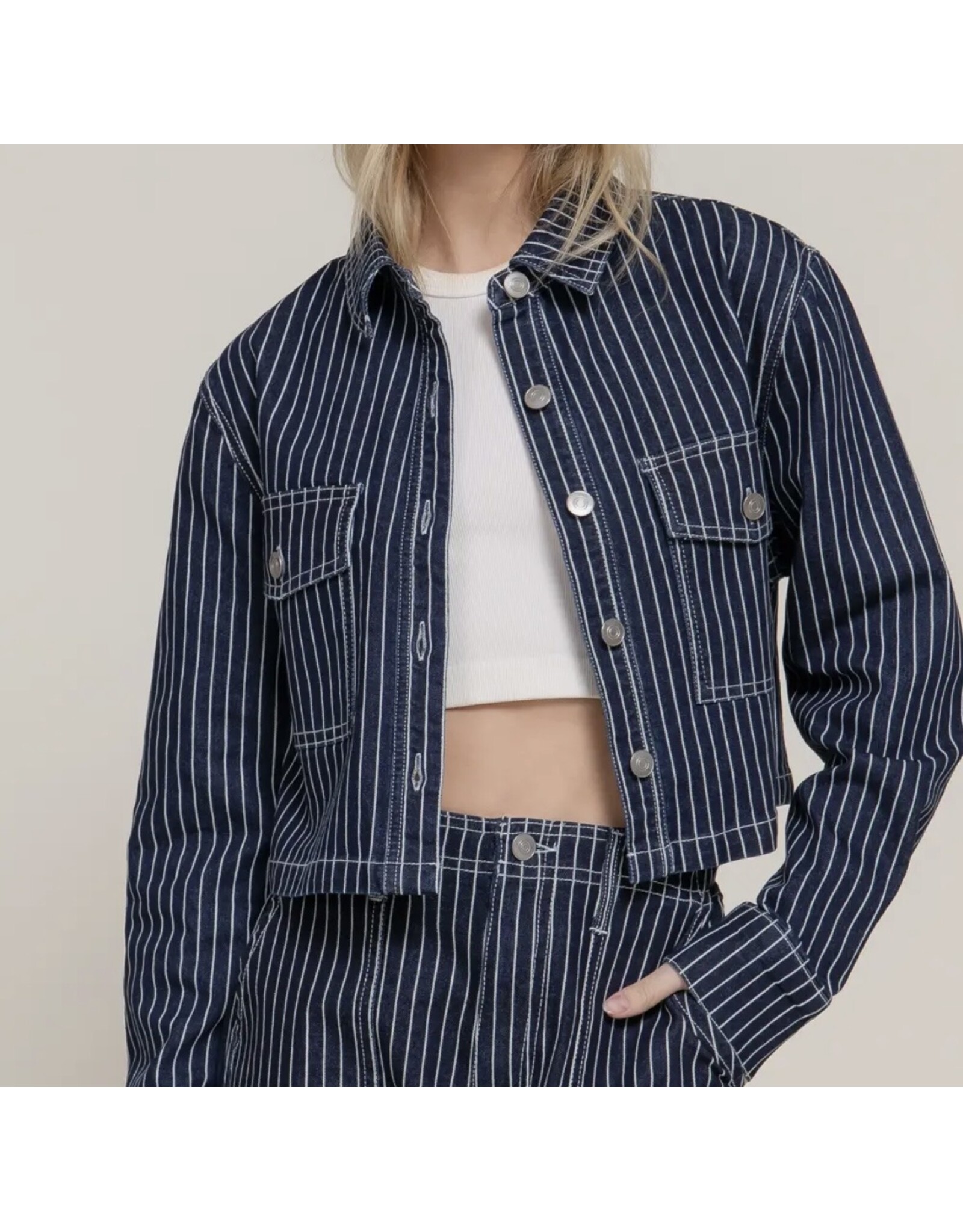 Denim Stripe Short Jacket