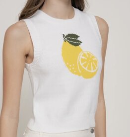 White Sleeveless Lemon Sweater