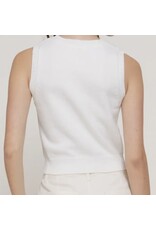 White Sleeveless Lemon Sweater Top
