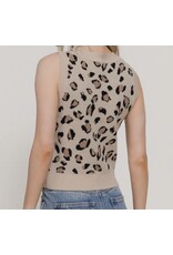 Sleeveless Leopard Sweater