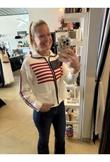le lis USA Flag sweater jacket