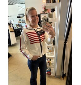 le lis USA Flag sweater jacket