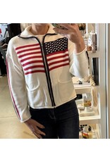 le lis USA Flag sweater jacket