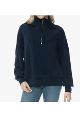 Ariella Navy Scuba Sweater w/ Zipper