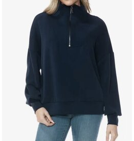 Ariella Navy Scuba Sweater w/ Zipper