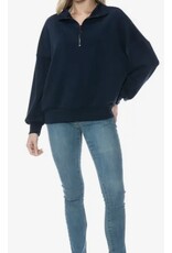 Ariella Navy Scuba Sweater w/ Zipper