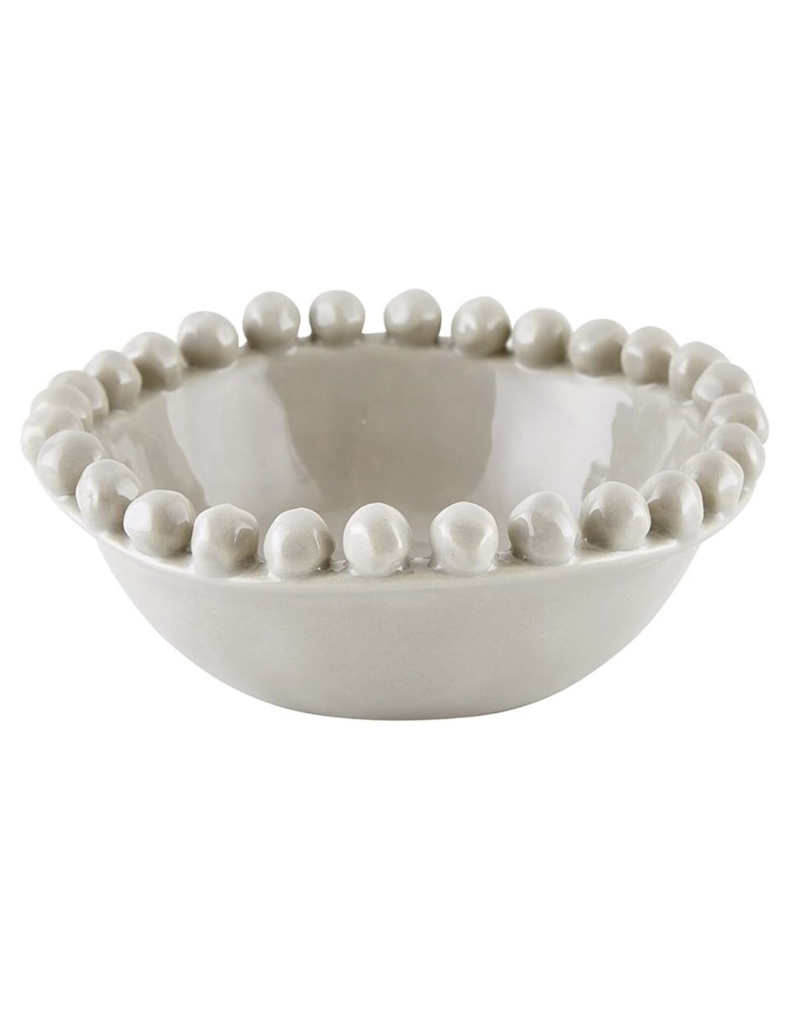 Gray beaded dotted edge bowl