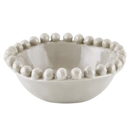 Gray beaded dotted edge bowl