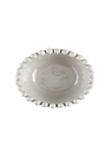 Gray beaded dotted edge bowl