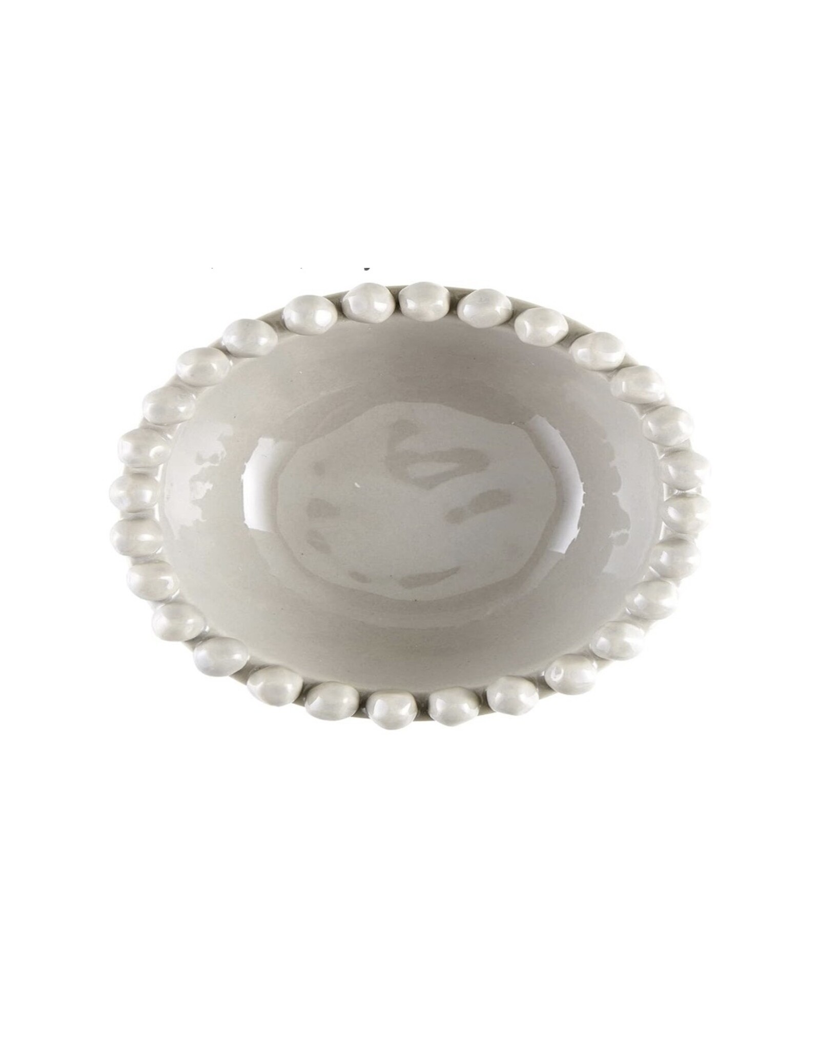 Gray beaded dotted edge bowl