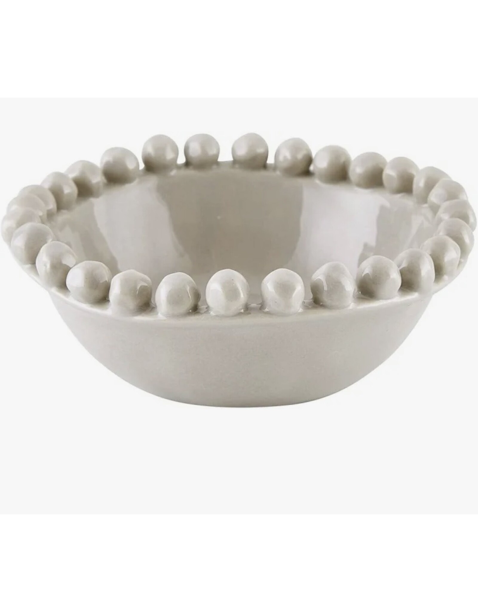 Gray beaded dotted edge bowl