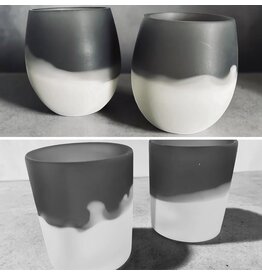 Resin Charcoal & White Glass