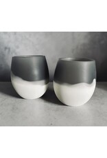Resin Charcoal & White Glass