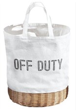 Santa Barbara Designs OFF DUTY canvas & wicker tote