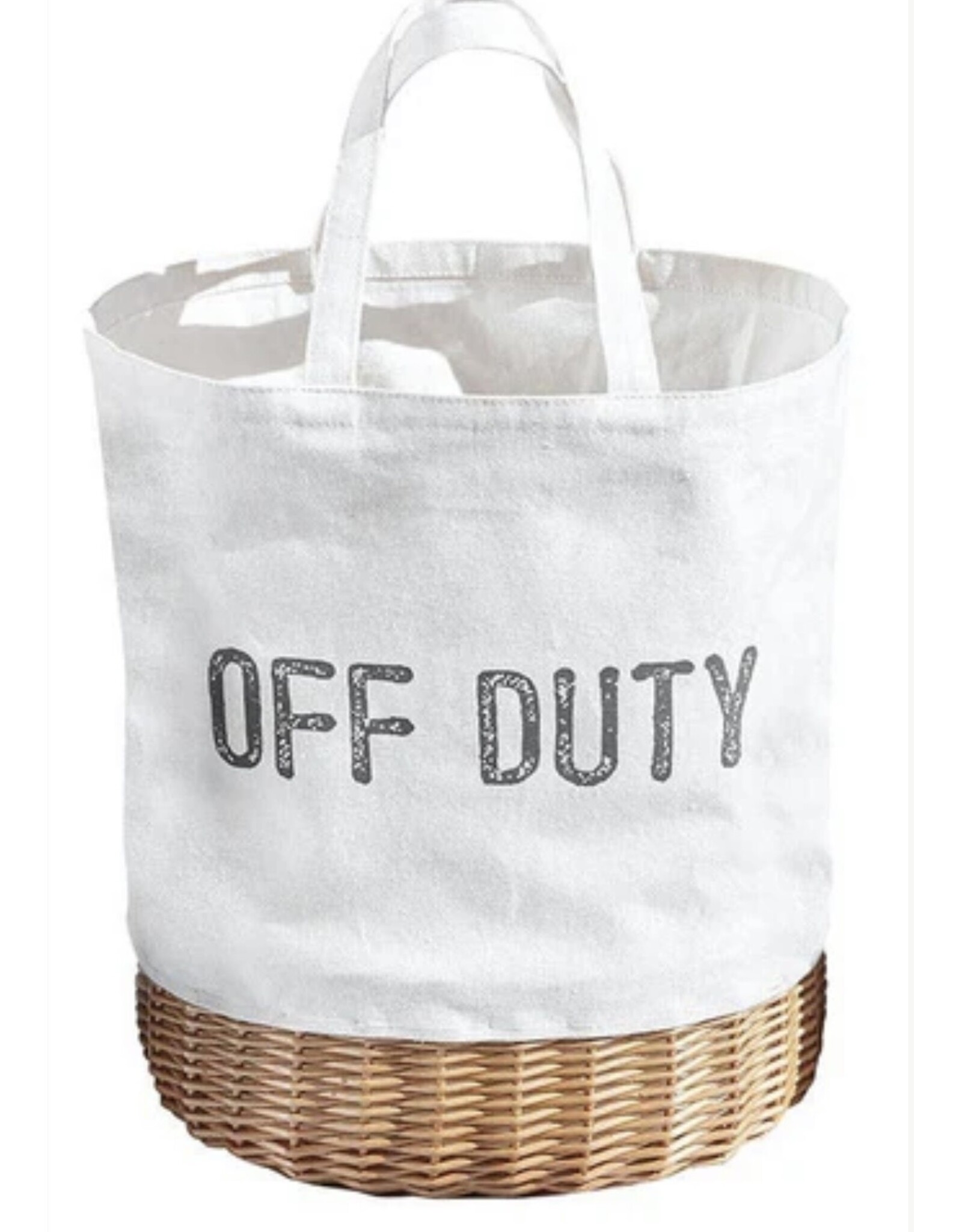 Santa Barbara Designs OFF DUTY canvas & wicker tote