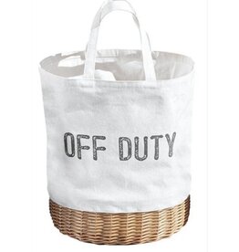 Santa Barbara Designs OFF DUTY canvas & wicker tote
