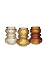 Triple bubble ribbed vase/candleholder