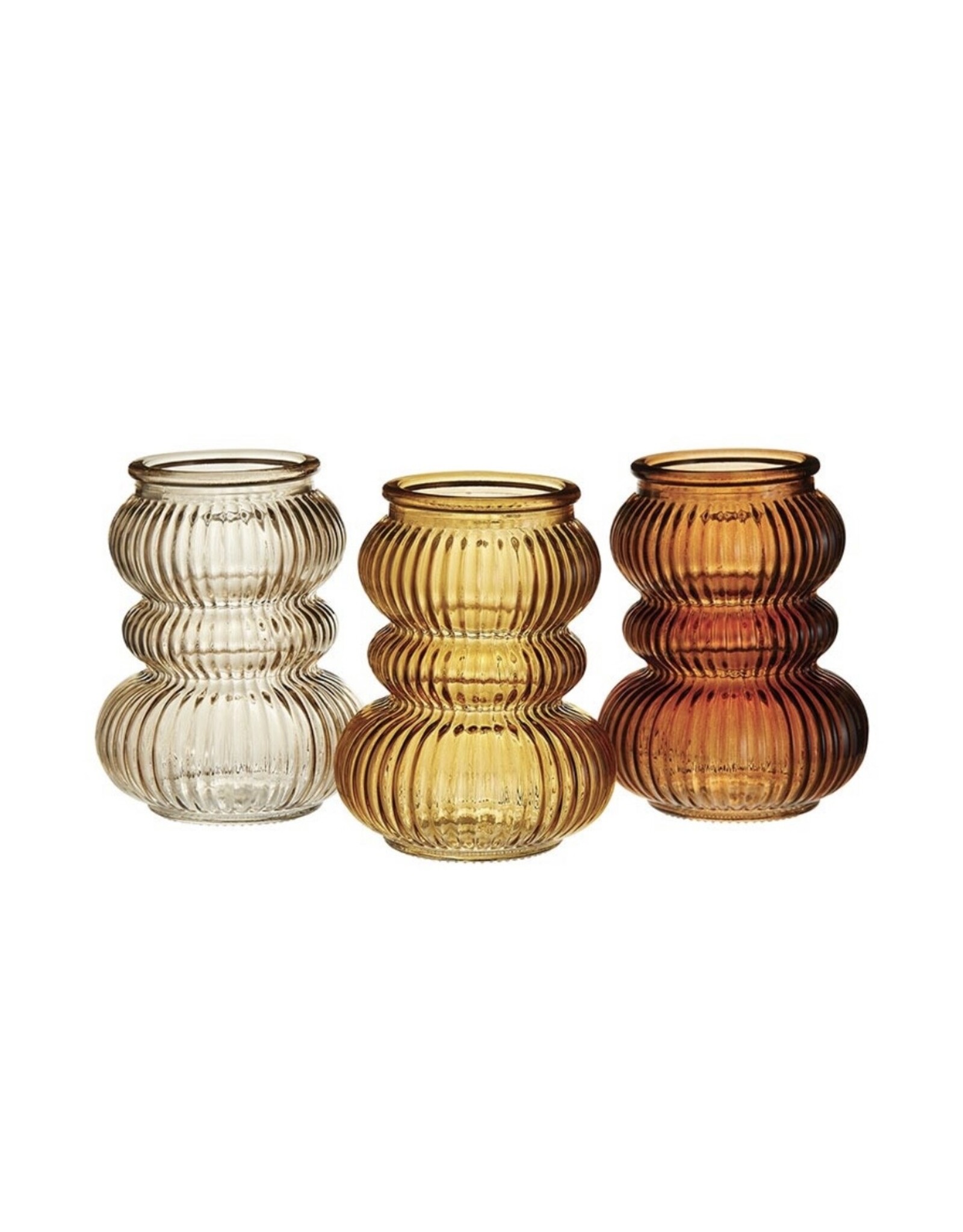 Triple bubble ribbed vase/candleholder