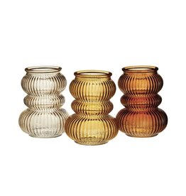 Triple bubble ribbed vase/candleholder