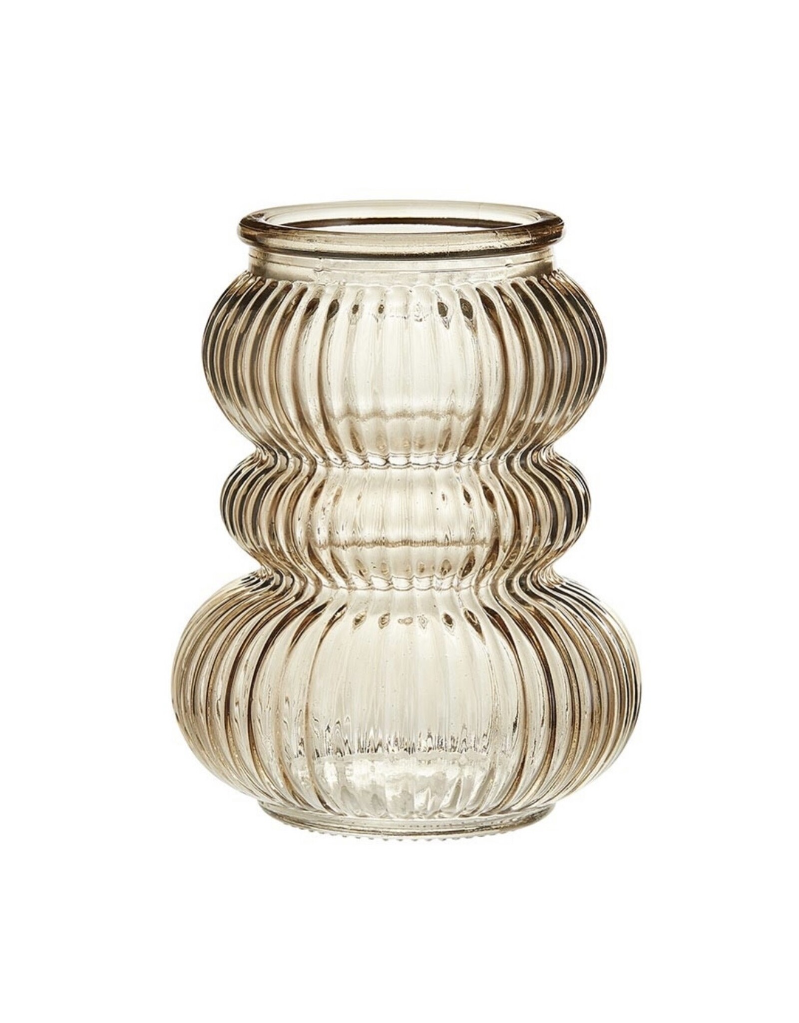 Triple bubble ribbed vase/candleholder