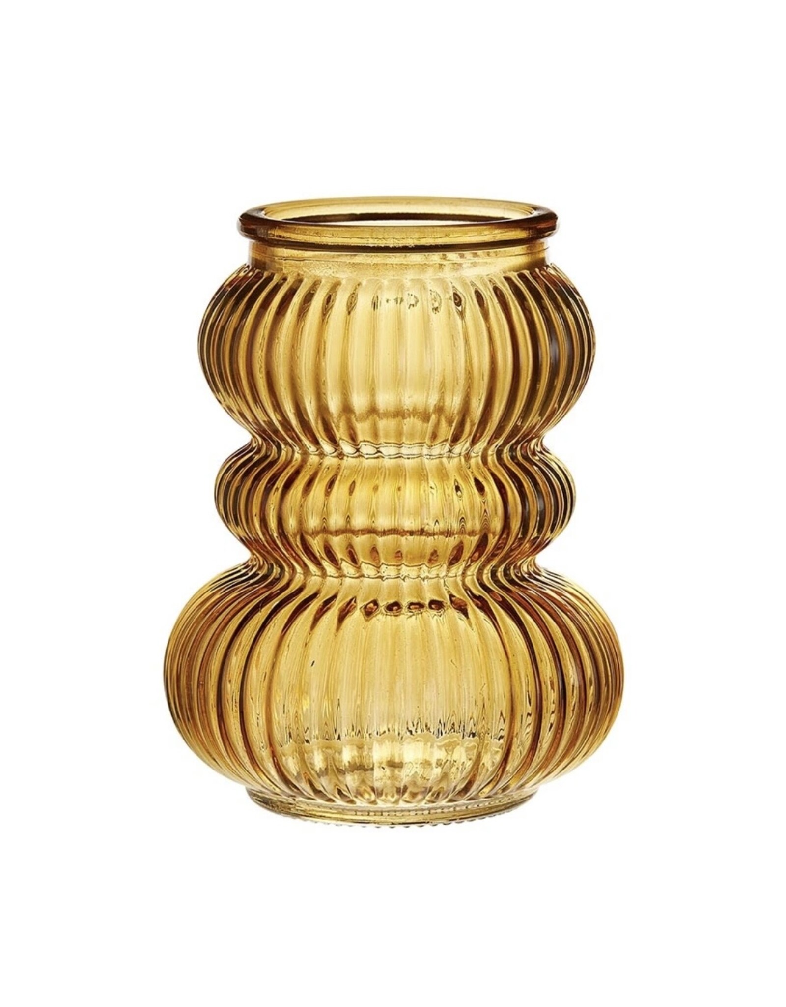Triple bubble ribbed vase/candleholder