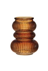 Triple bubble ribbed vase/candleholder