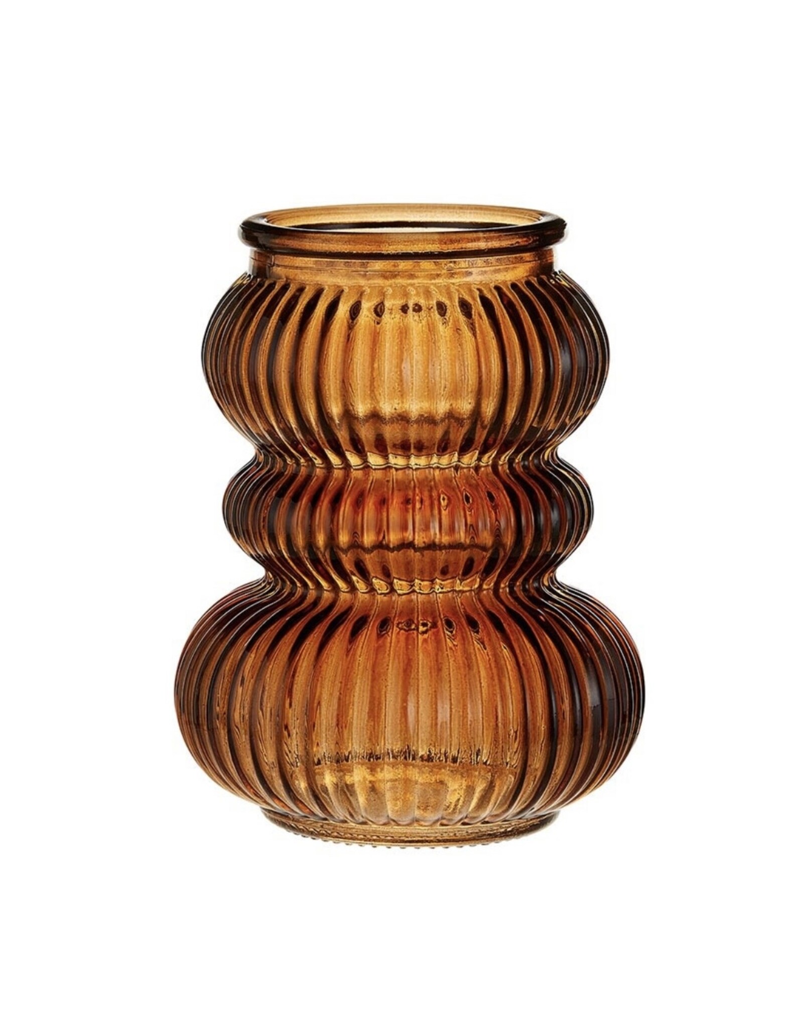 Triple bubble ribbed vase/candleholder