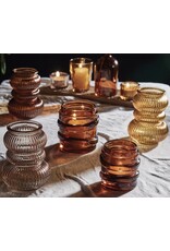 Triple bubble ribbed vase/candleholder