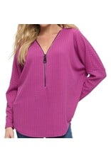Ariella Popular dolman sleeve zipper top