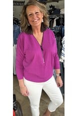 Ariella Popular dolman sleeve zipper top