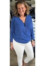 Ariella Popular dolman sleeve zipper top