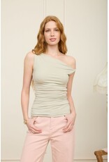 Off shoulder twist ruched top