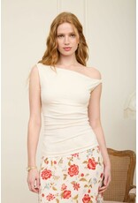 Off shoulder twist ruched top
