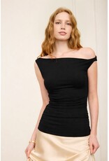 Off shoulder twist ruched top