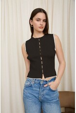 Contrast black/white knit vest