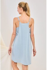 Mini wave rib v neck romper dress