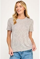 Hacci slub print crew neck s/s tee